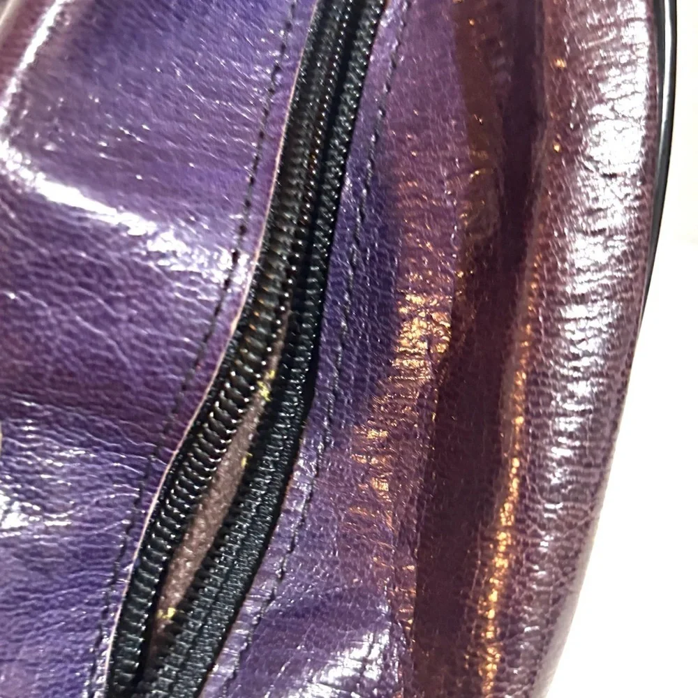 Purple Leather Backpack